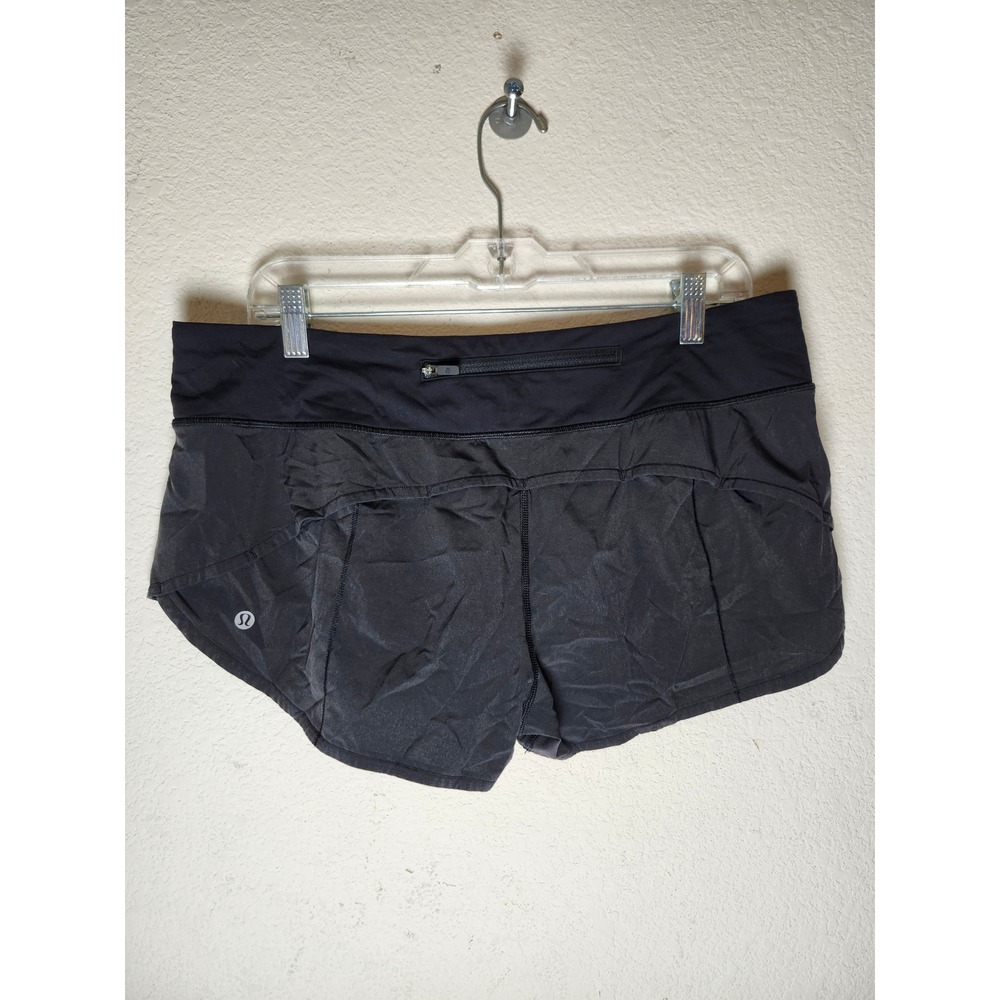 Lululemon Speed Up Shorts Women 10 Black Low Rise 2.5 Inch Inseam Athletic